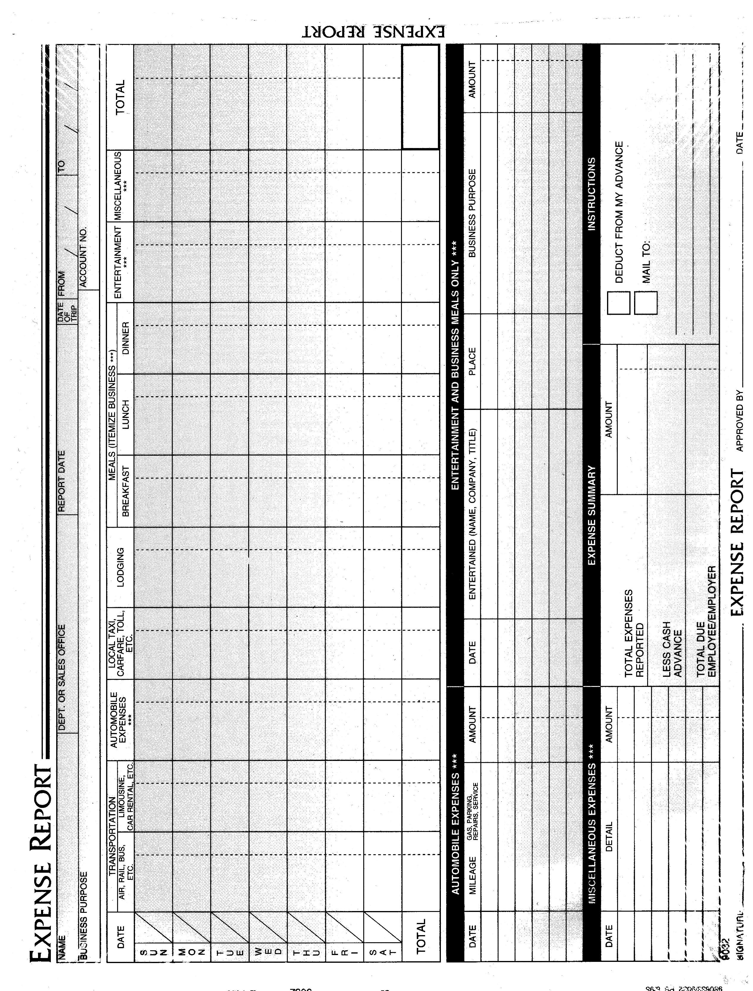 adams 9032 weekly expense report