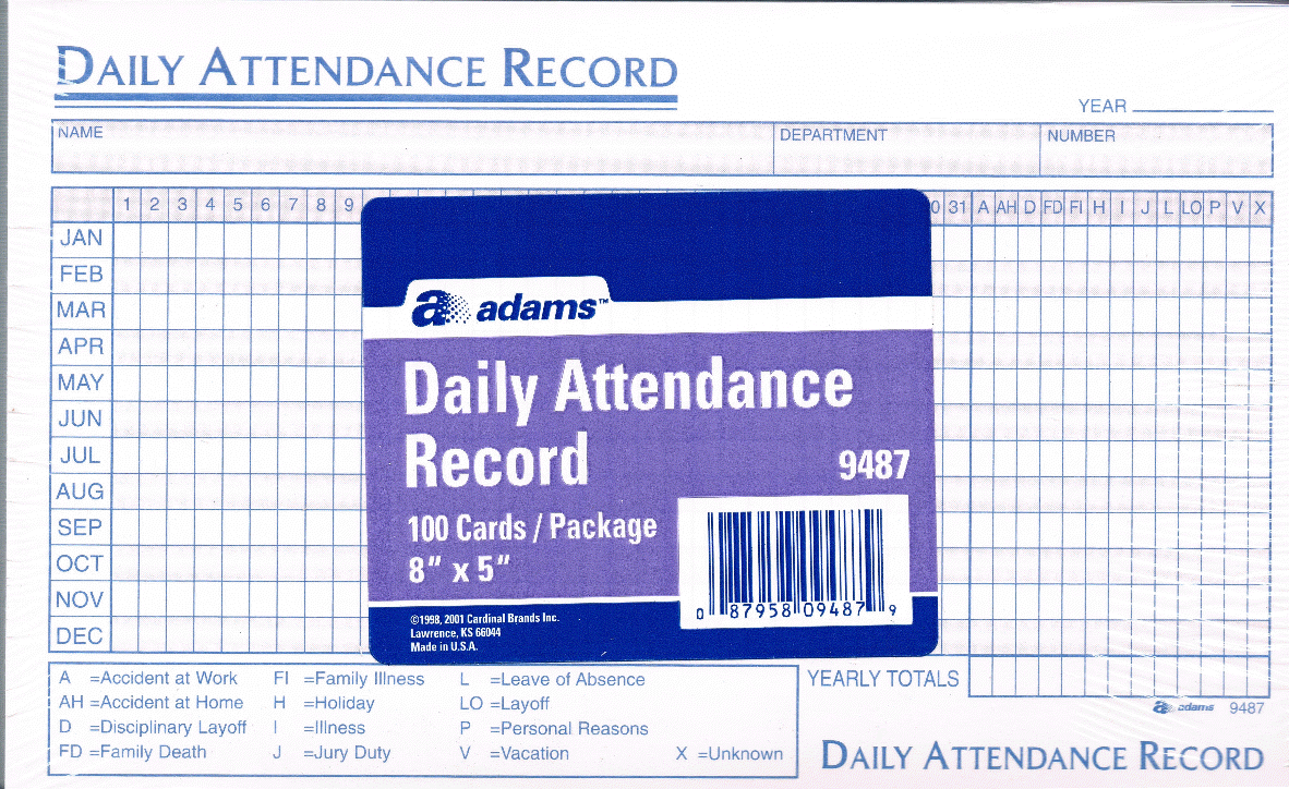 attendance record book