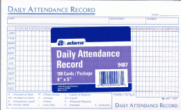 9487A Daily Attendance Record Cards