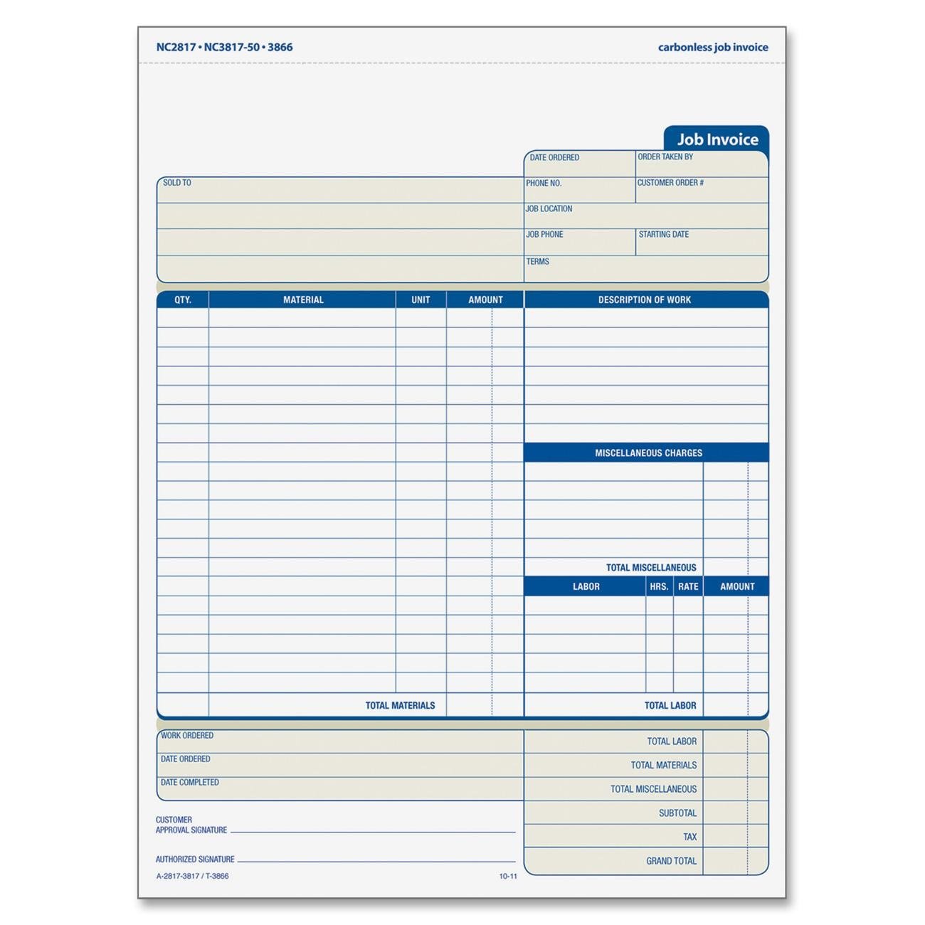 adams-nc2817-job-invoice-unit-set