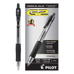G2 Premium Retractable Gel Pen, 0.5 mm, Black Ink, Smoke Barrel, Dozen in box