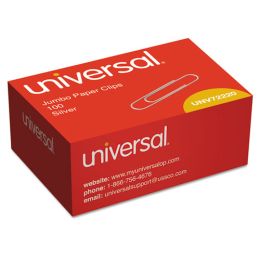 Universal Paper Clips, Jumbo, Silver, 100/Box