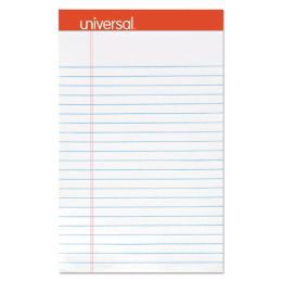 Universal Perforated Ruled Writing Pads, Narrow Rule, 5 x 8, White, 50 Sheets, Dozen