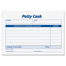 9672 Petty Cash Receipts Pad
