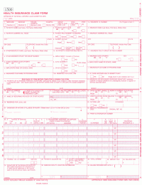 CMS1500 Health Insurance Claim Form 1-Part