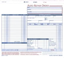 GT3870 Garage Repair Orders (Old Style) 3 Part