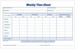 NC9507 Weekly Time Sheet