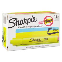 Sharpie Tank Style Highlighters, Chisel Tip, Fluorescent Yellow, Dozen