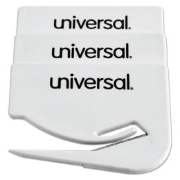 Universal Letter Slitter Hand Letter Opener w/Concealed Blade, 2 1/2, White, 3PK