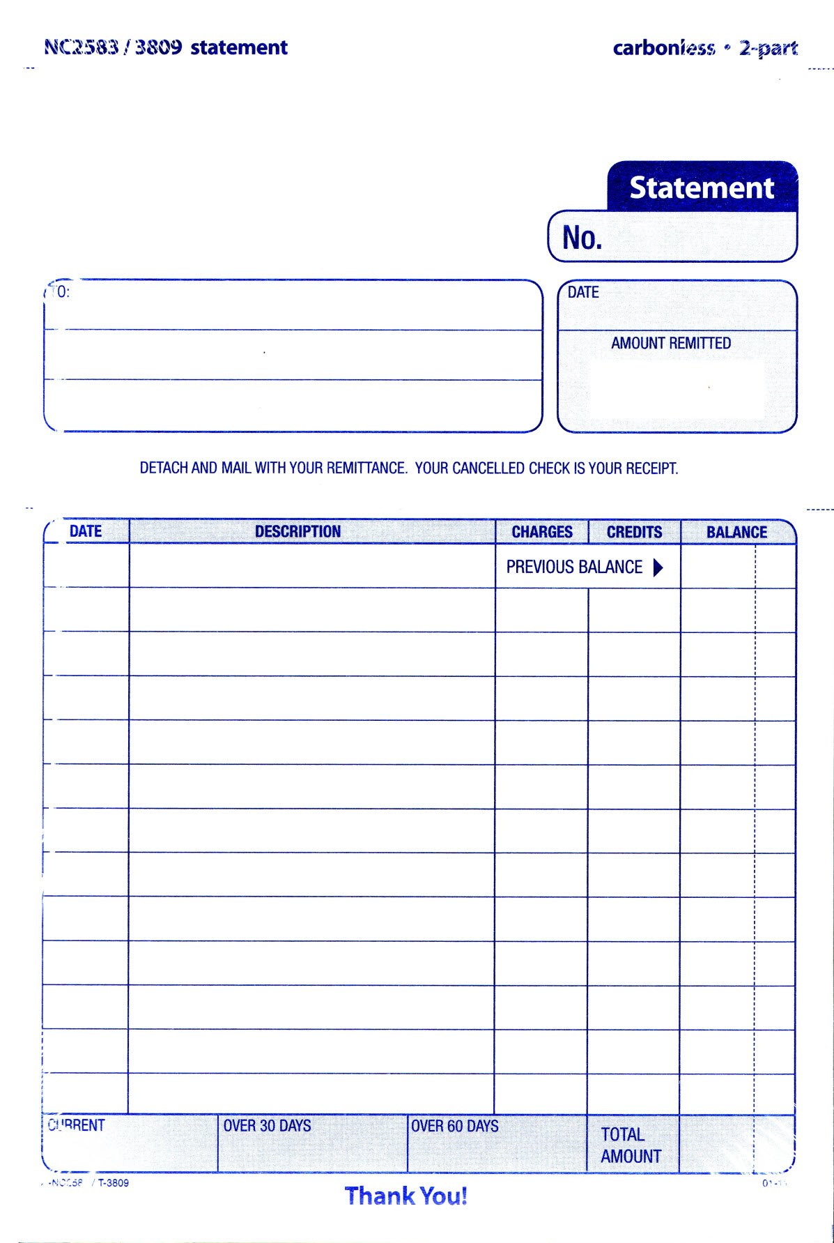Adams NC2583 Statement Unit Sets